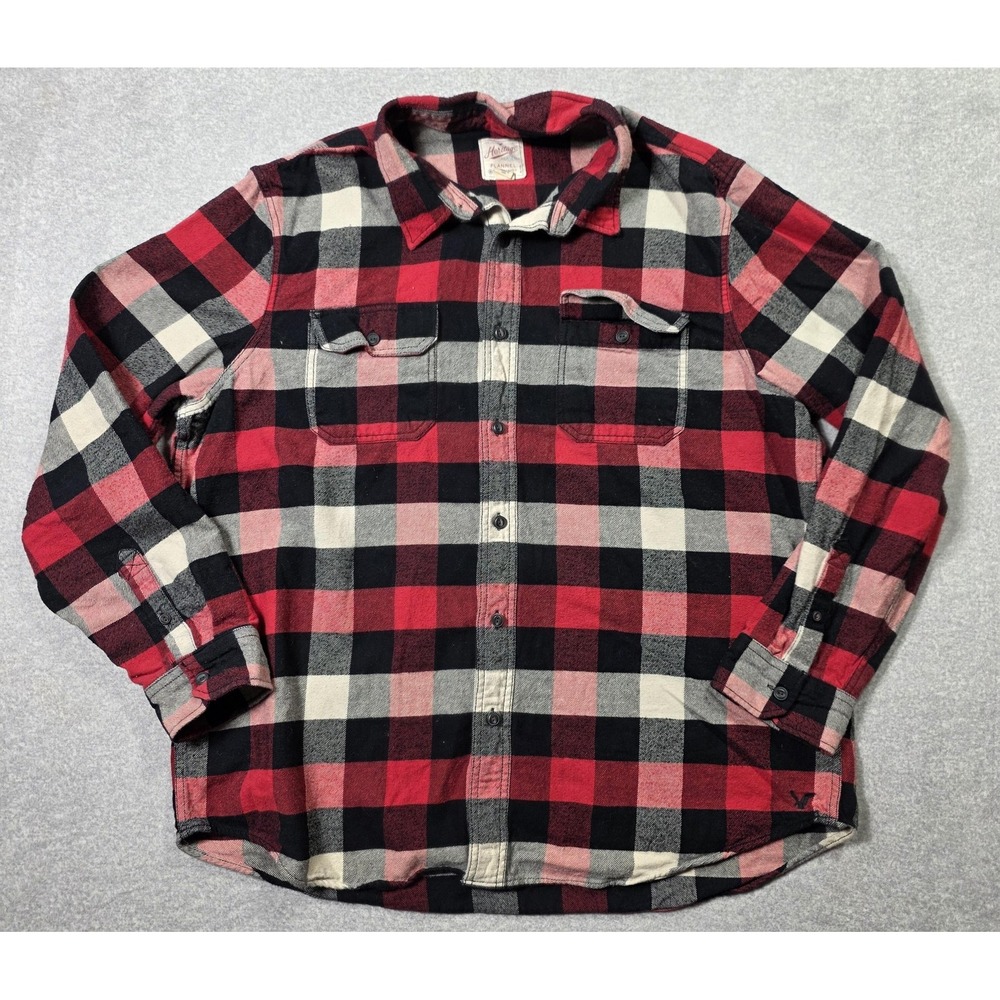 American Eagle Outfitters Shirt Mens 3XL Red Plaid Heritage Flannel Button Up
